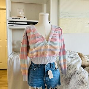 Striped Pastel Cardigan Sweater